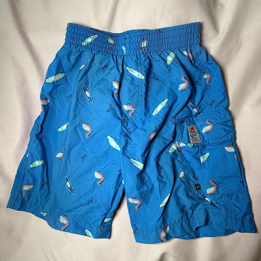 Catimini Blue Surfboard Print Swim Shorts